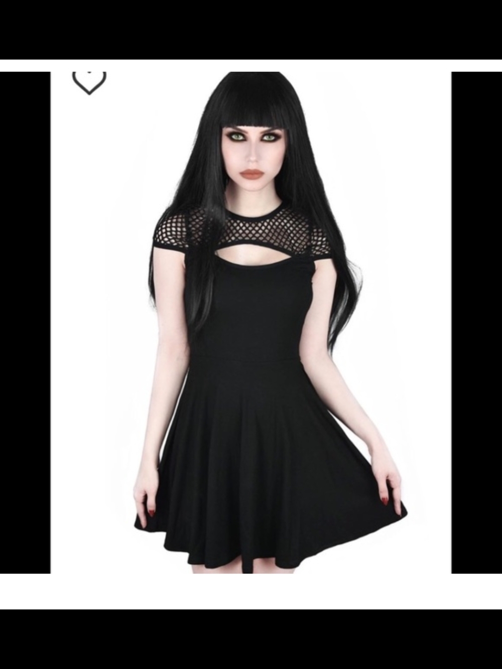 Killstar Black Mesh Yoke Skater Dress